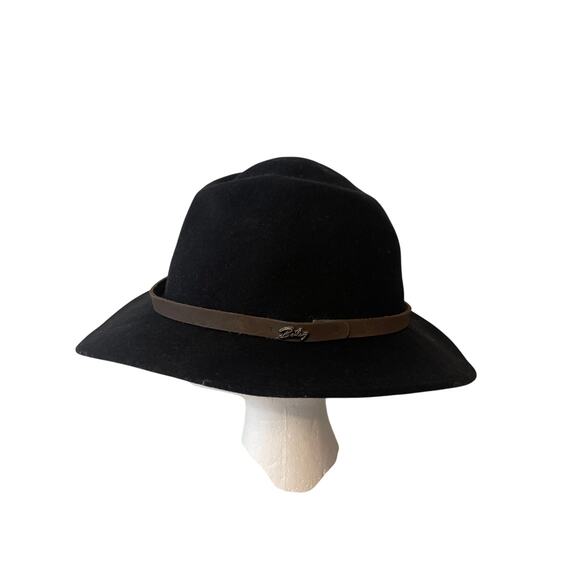 Bailey Light Felt Black Leather Banded Logo Safari Fedora Hat Mens 22 in Cir. - Picture 3 of 9